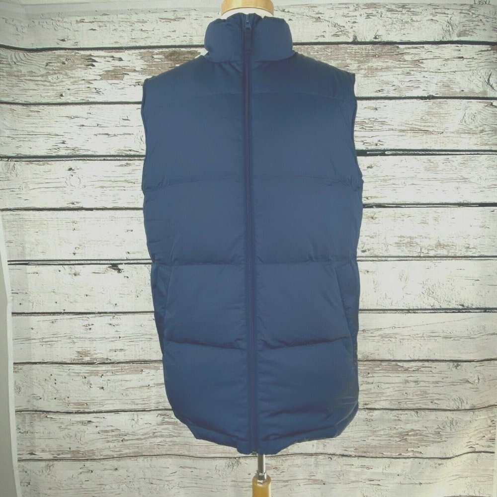 Lands' End Men's MT Vest Down Blue Puffer NEW